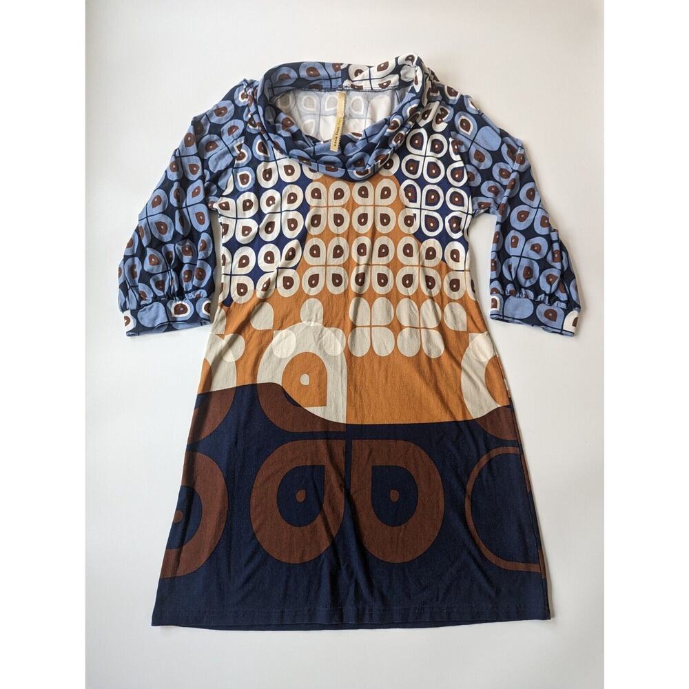 Uncle Frank Small Funky Patterned Cowl Neck Dress